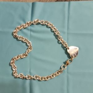 Tiffany & Co Authentic Sterling Silver Heart Tag Chain Link Choker